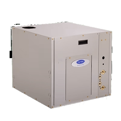 Carrier Infinity heat pump unit. Consider regular heat pump maintenance to ensure efficient operation and longevity.