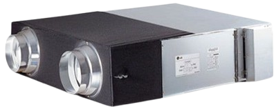 Air Exchanger unit for Indoor Air Quality systems, showing duct connections. Improves ventilation and removes stale air indoors effectively.